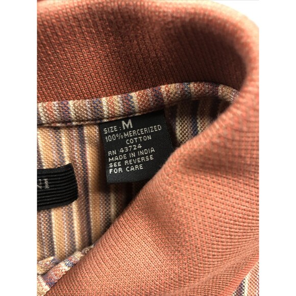 Cellinni Collezione Mens Cotton 1/4 Button Collar Long Sleeve Striped Shirt Y2K - Picture 4 of 6